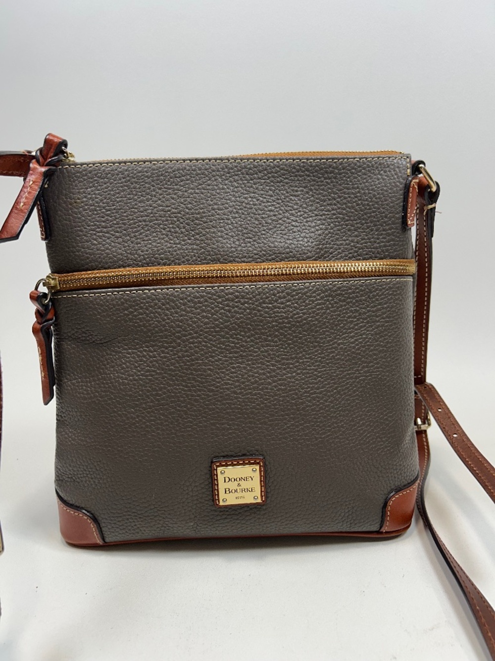 DOONEY & BOURKE Pebbled Grain Leather Crossbody Dark Grayish Taupe $268